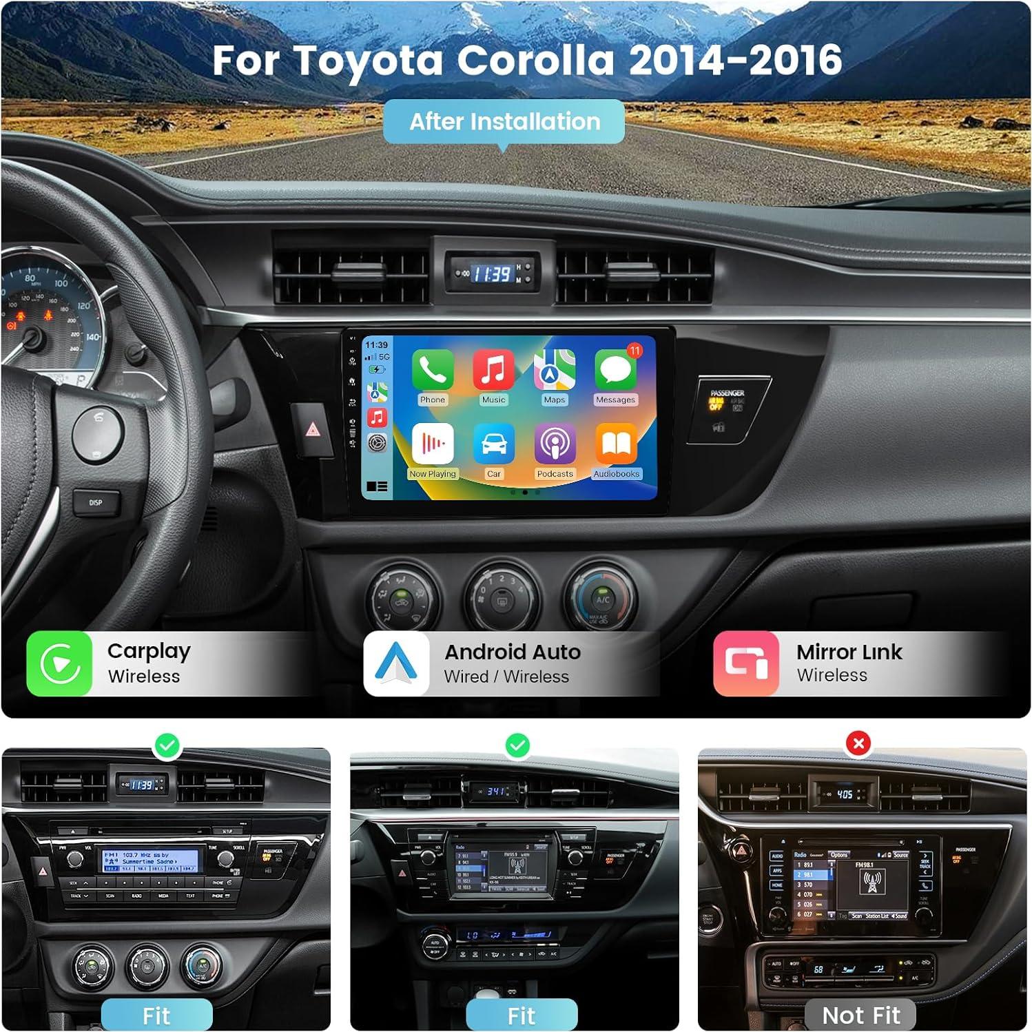 Estéreo Android 12 Roadanvi 10.2" para Toyota Corolla 2014-2016