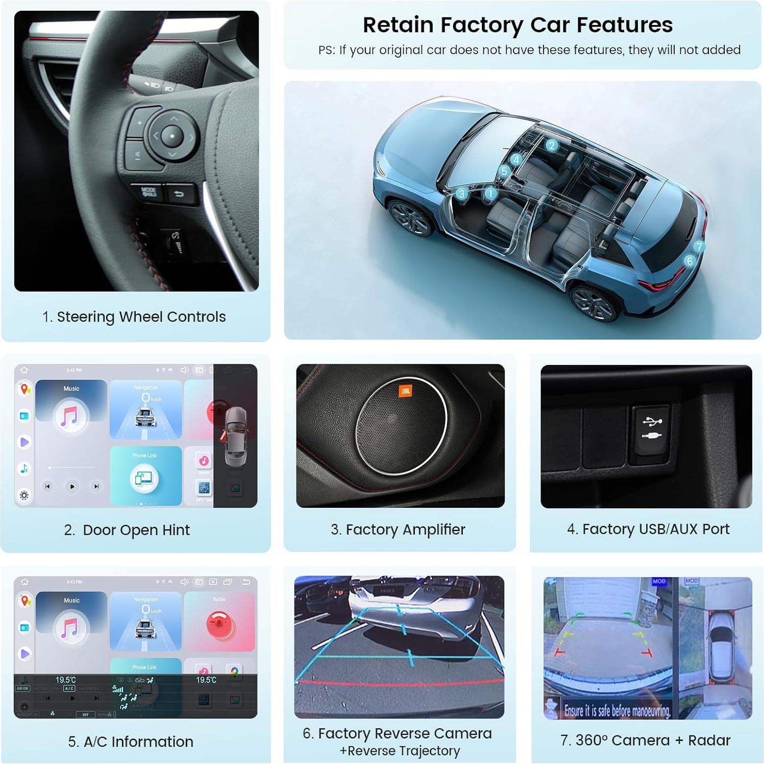 Estéreo Android 12 Roadanvi 10.2" para Toyota Corolla 2014-2016