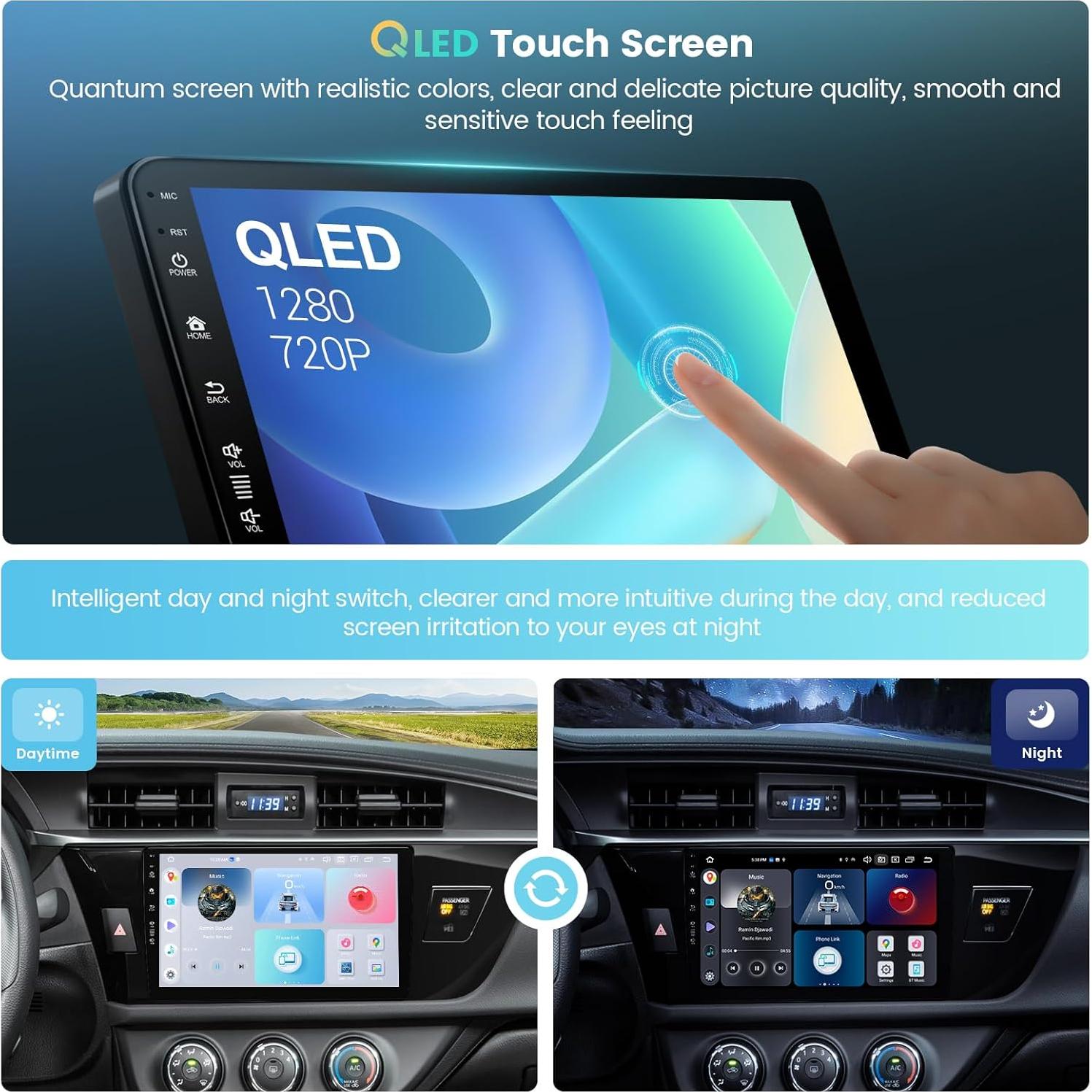 Estéreo Android 12 Roadanvi 10.2" para Toyota Corolla 2014-2016
