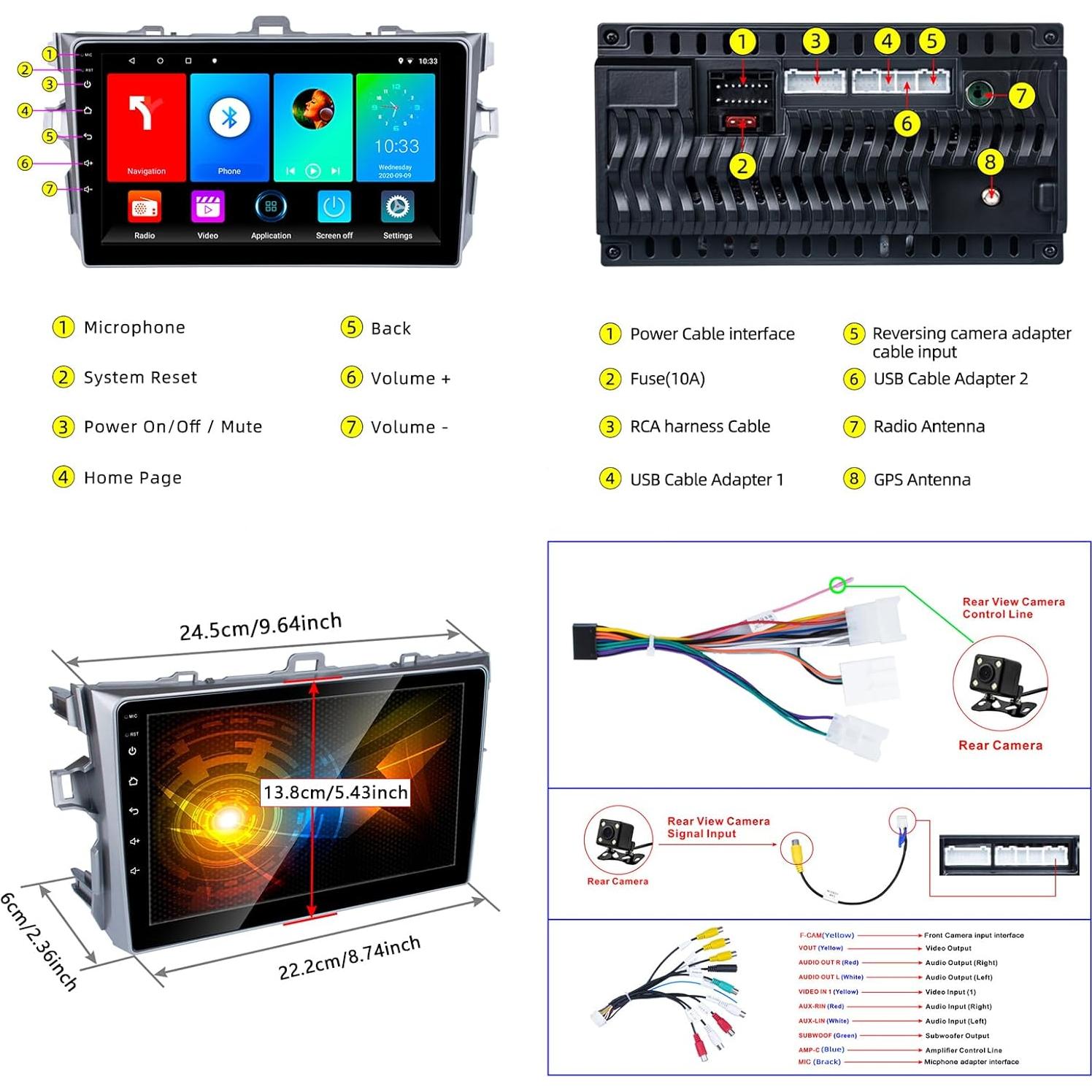 Estéreo de Coche Reakosound para Toyota Corolla 2007-2012