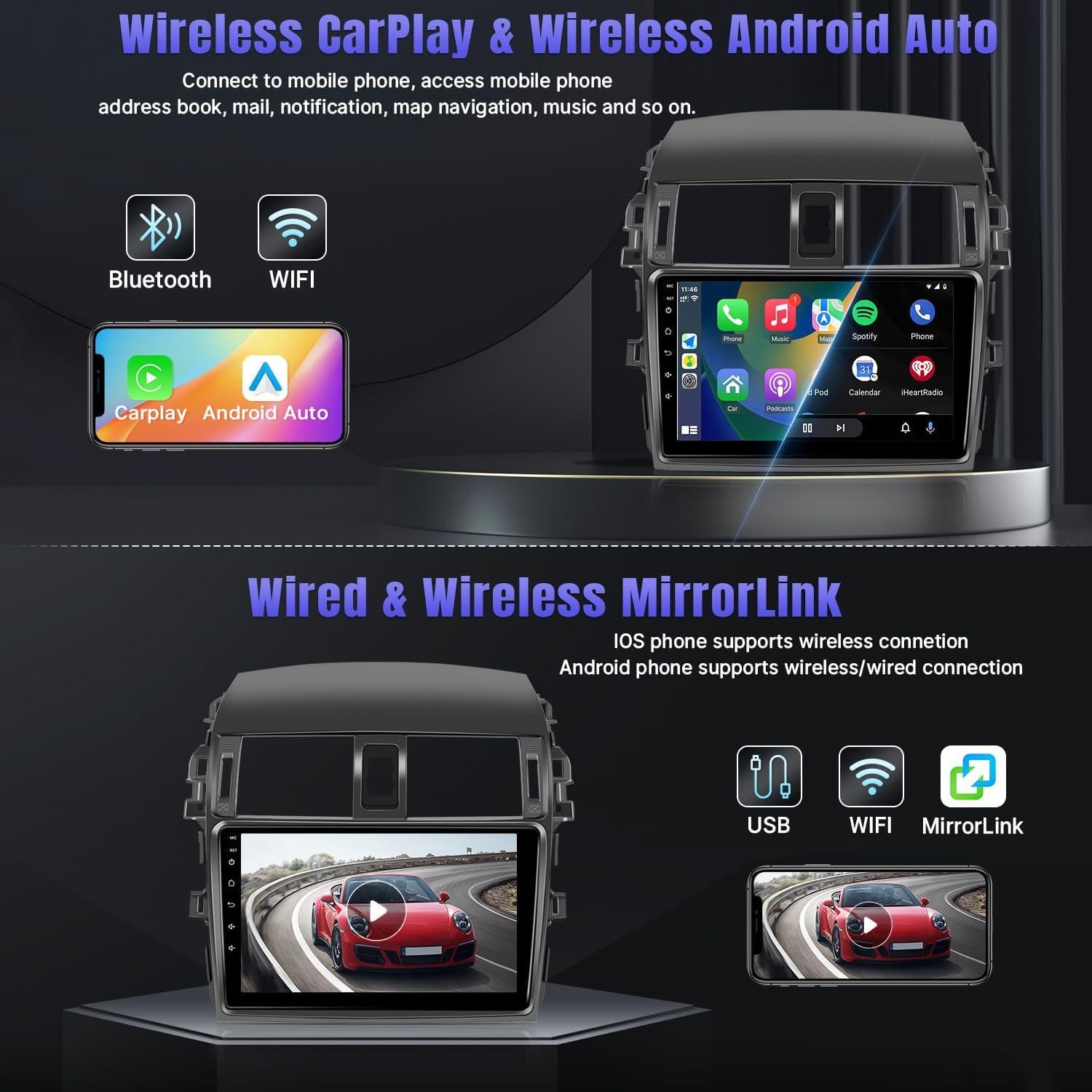 Radio de Coche Android Naifay para Toyota Corolla 2009-2013