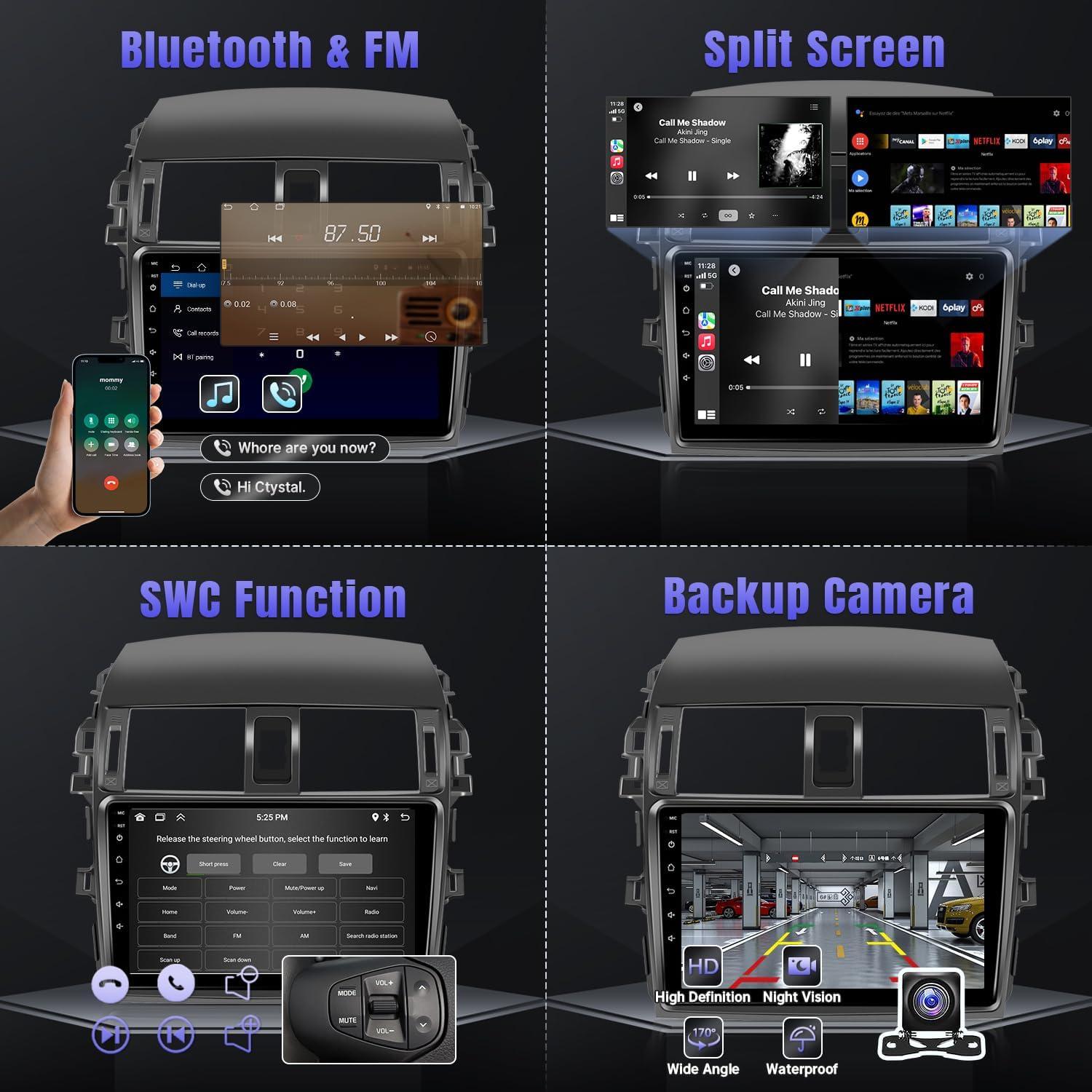 Radio de Coche Android Naifay para Toyota Corolla 2009-2013