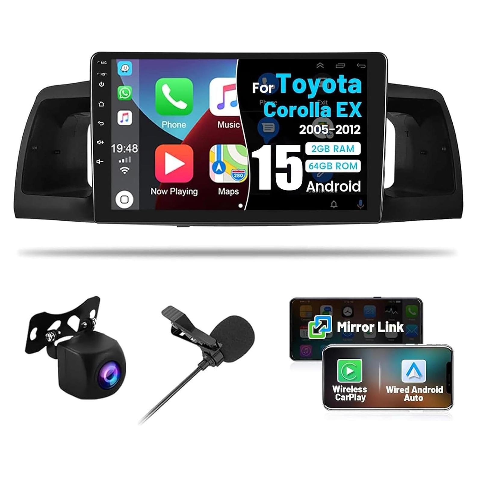 Radio Android Roinvou 2+64G para Toyota Corolla 2005-2012