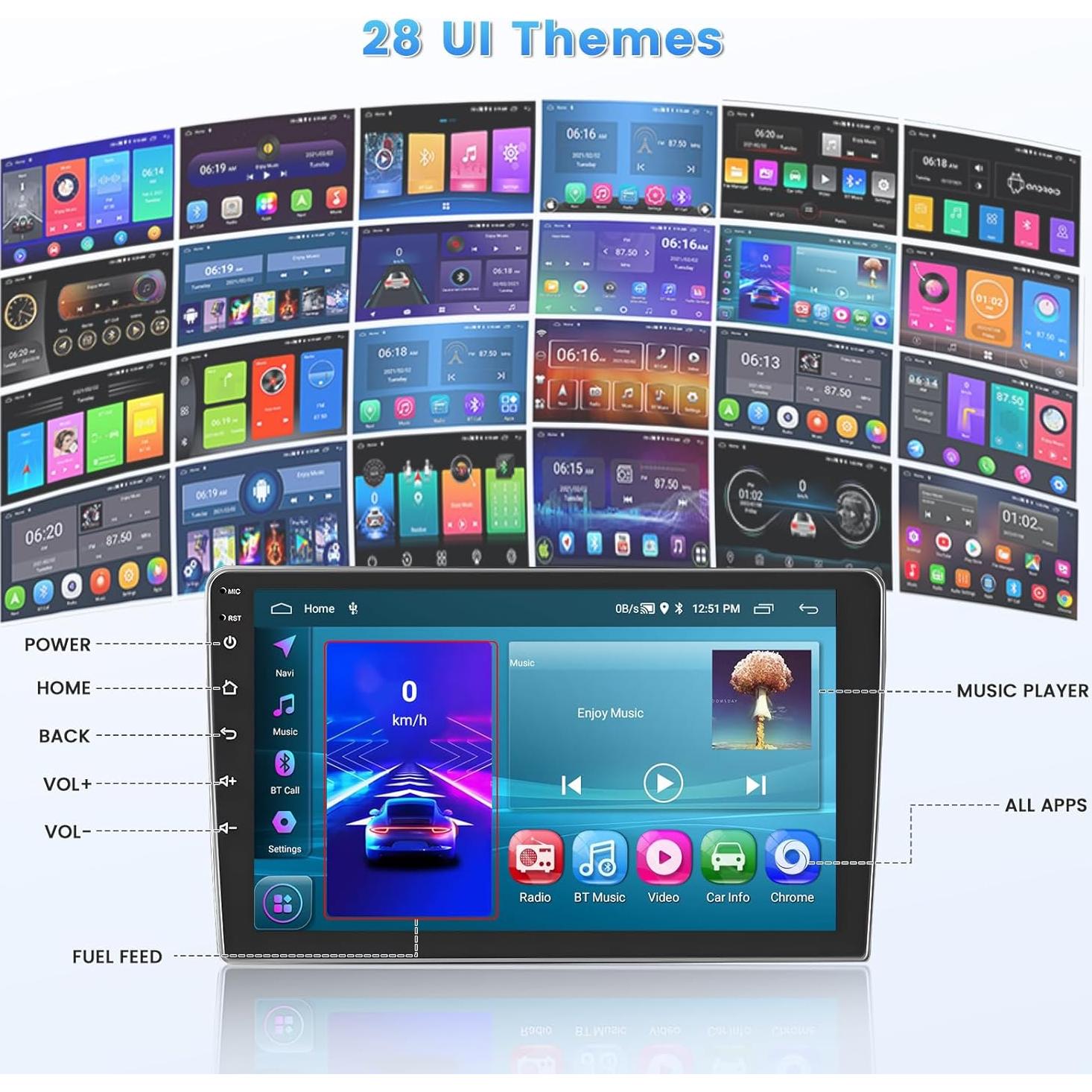 Radio Android Roinvou 2+64G para Toyota Corolla 2005-2012