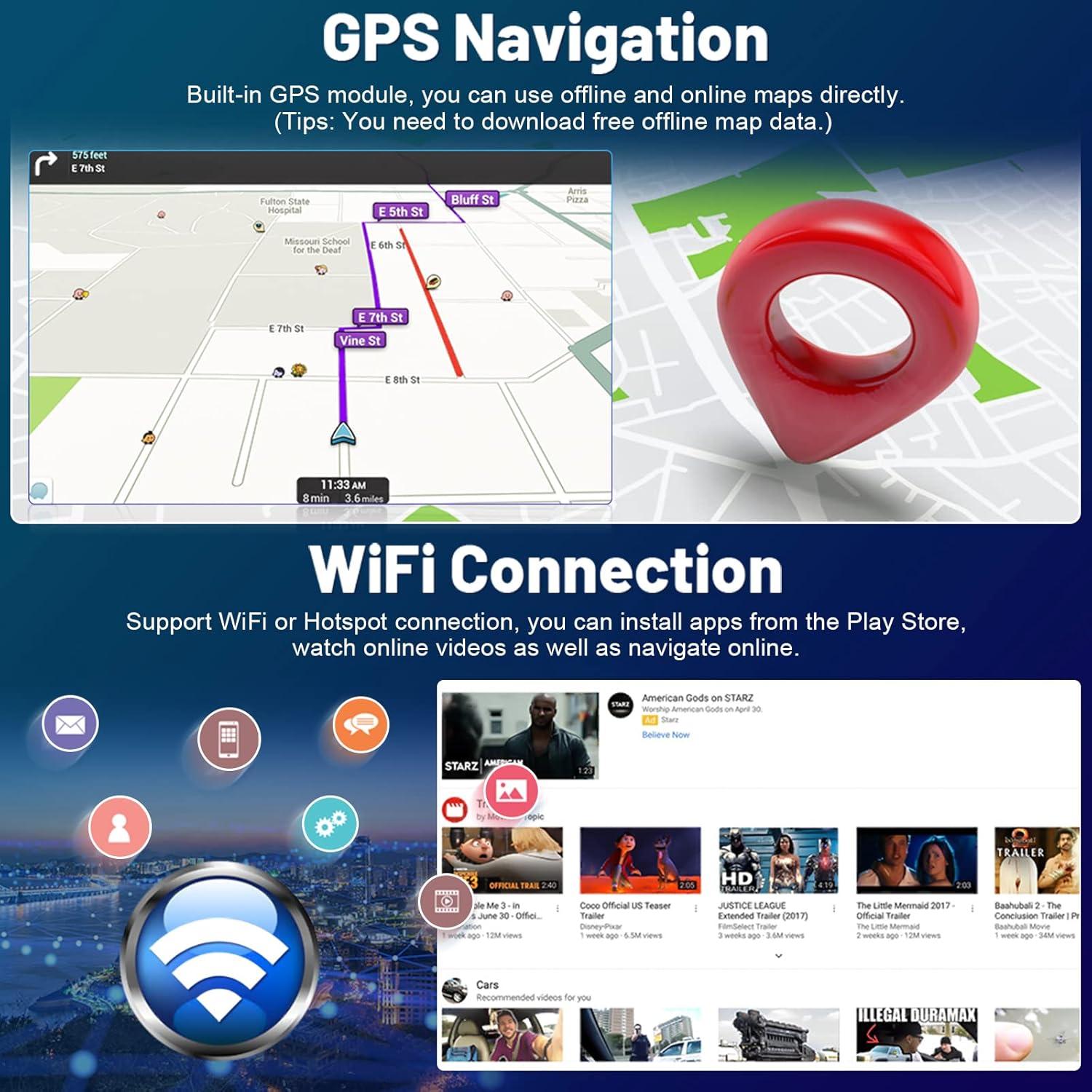Radio Android Roinvou 2+64G para Toyota Corolla 2005-2012