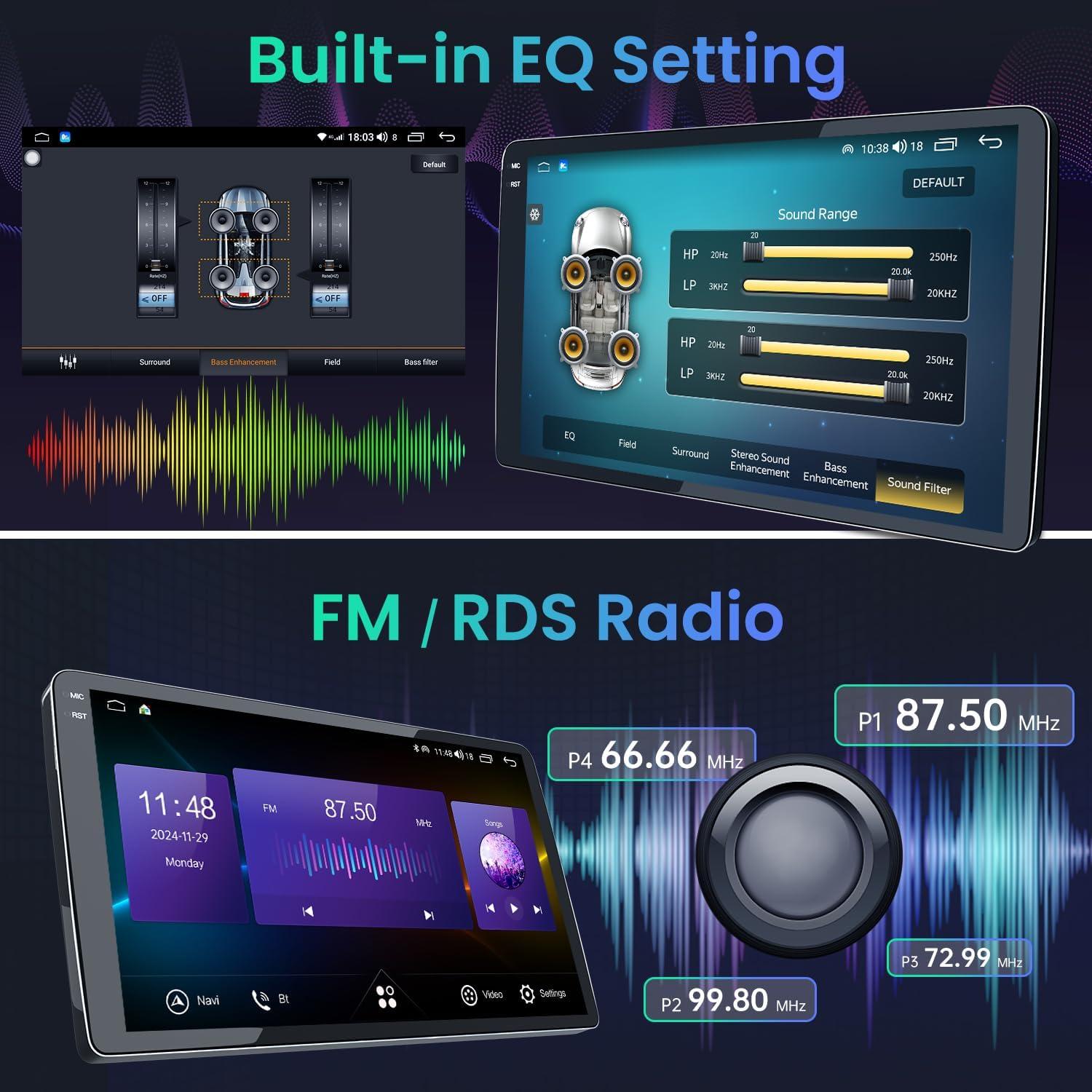 Radio Estéreo de Coche Jingelsye para Toyota Corolla 2014-2016 10.1"