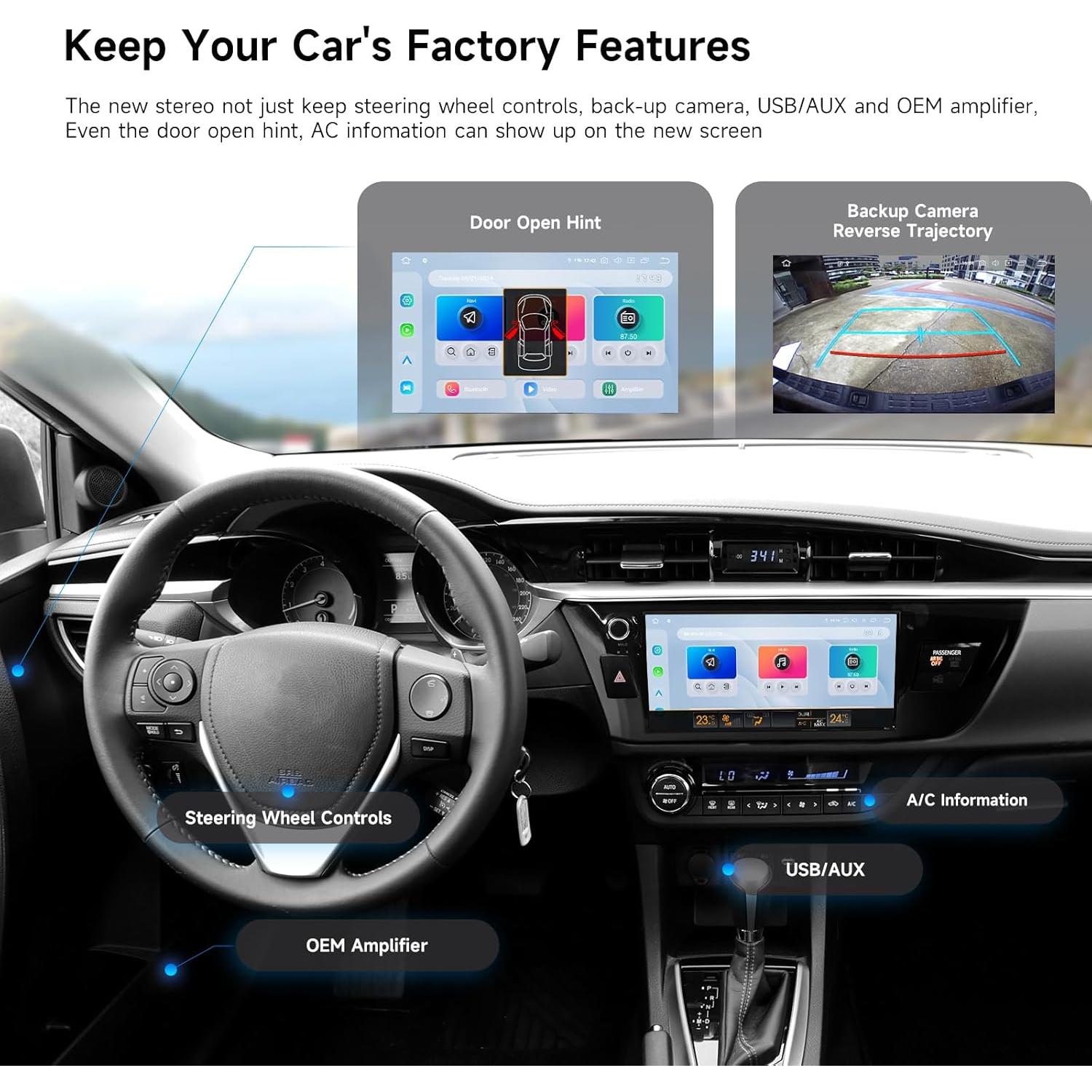 Radio Estéreo Android 13 Dasaita para Toyota Corolla 2014-2016
