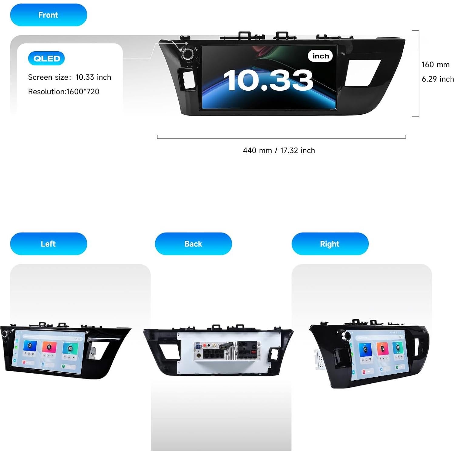 Radio Estéreo Android 13 Dasaita para Toyota Corolla 2014-2016