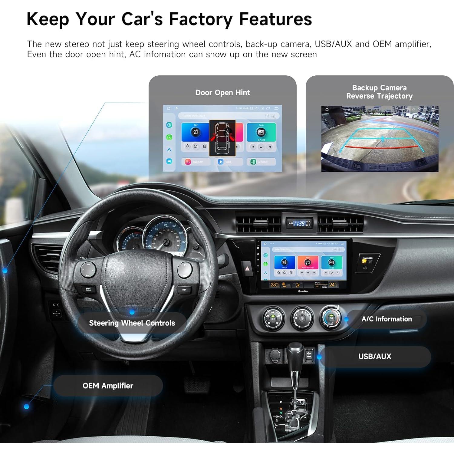 Estéreo Android 13 Dasaita 10.2" para Toyota Corolla 2014-2016