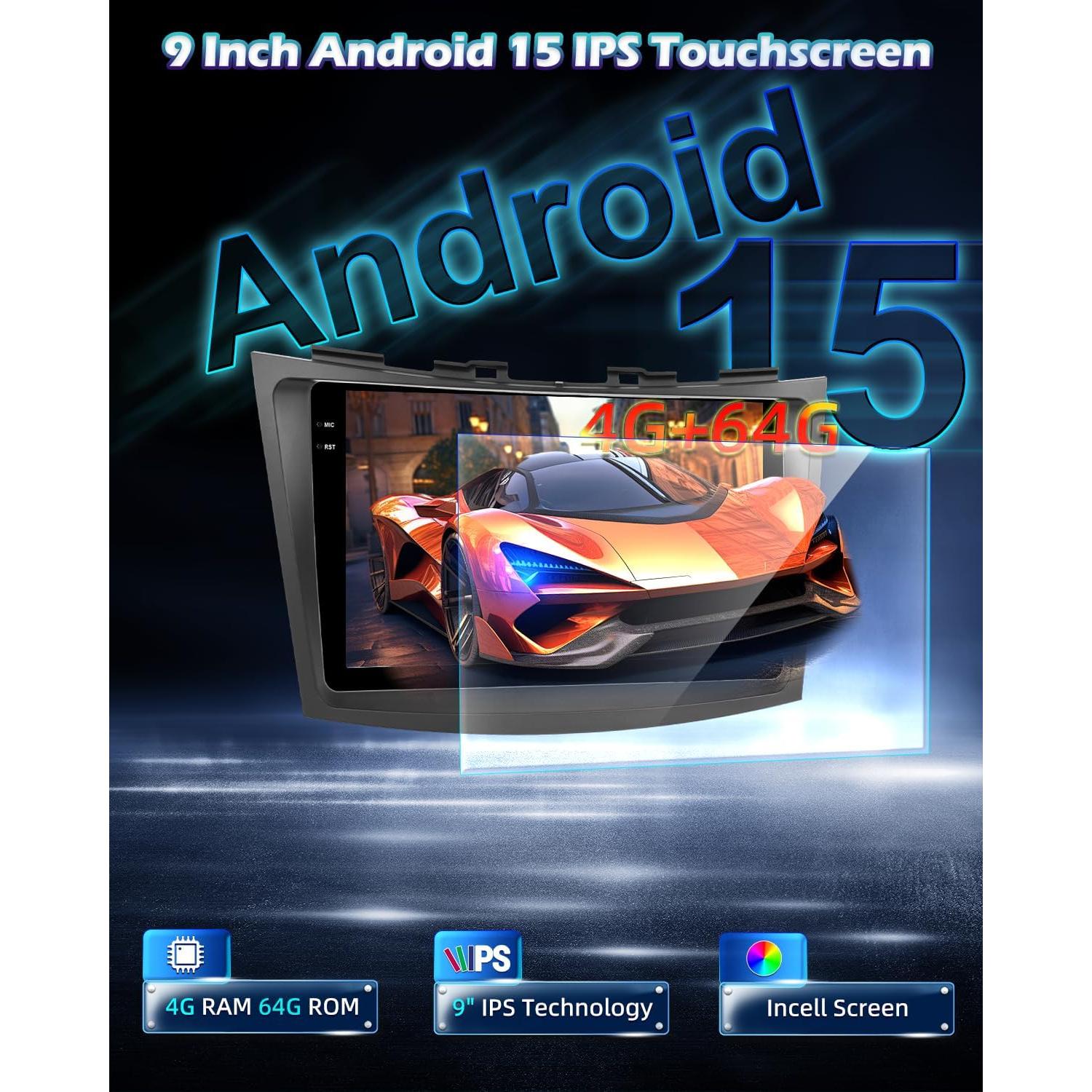 Estéreo de coche Android 15 EKAT 9" para Suzuki Swift 2011-2015