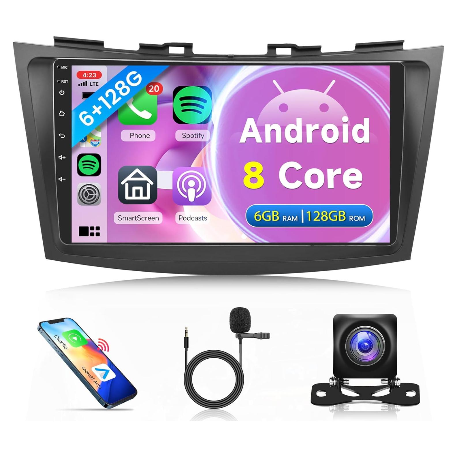 Estéreo de coche Rimoody 9" Android 8 núcleos 6GB+128GB para Suzuki Swift 2011-2017