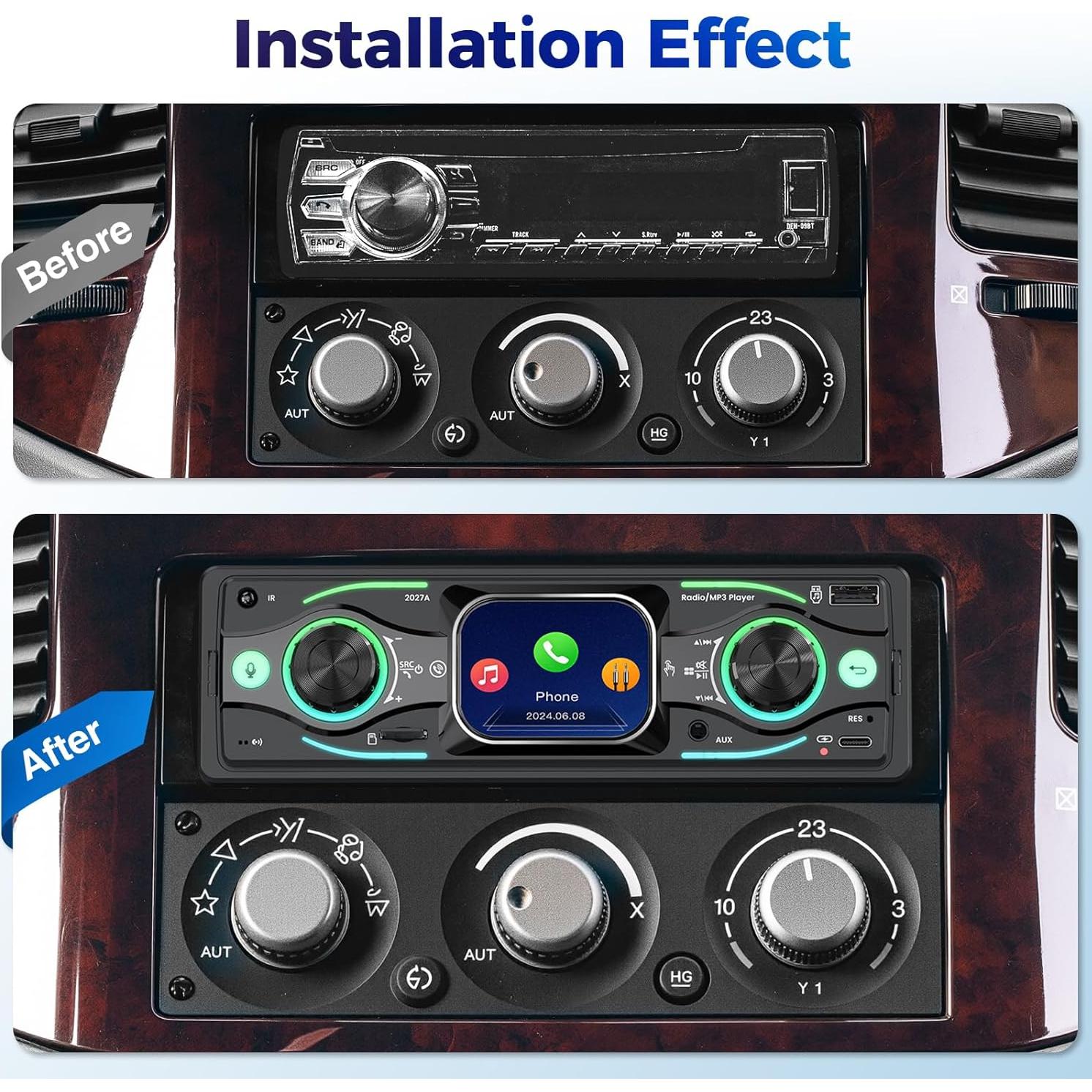 Estéreo de Coche DIN Simple Missee Bluetooth con Pantalla Táctil