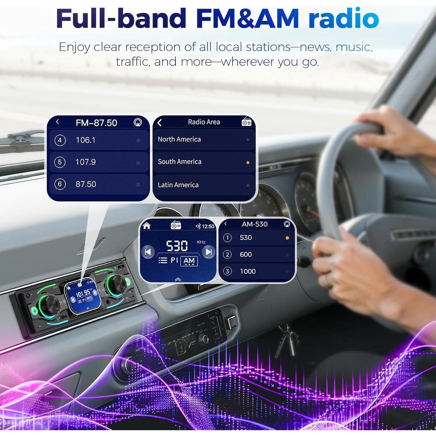 Estéreo de Coche DIN Simple Missee Bluetooth con Pantalla Táctil