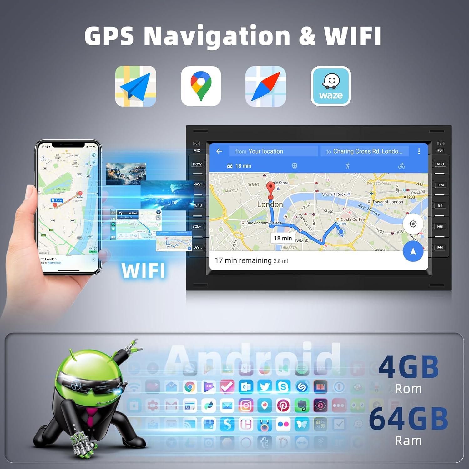 Estéreo de Coche Hodozzy 7" Android 13 4GB+64GB VW T5 Golf