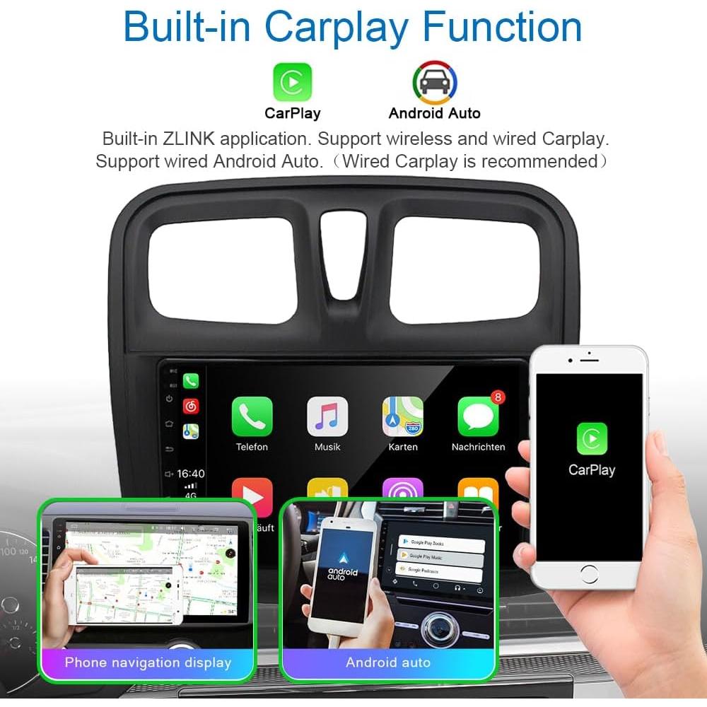 Estéreo de Coche GOJOHO para Renault Sandero 2014-2019 9" GPS