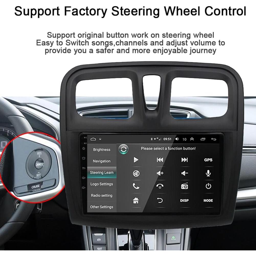 Estéreo de Coche GOJOHO para Renault Sandero 2014-2019 9" GPS