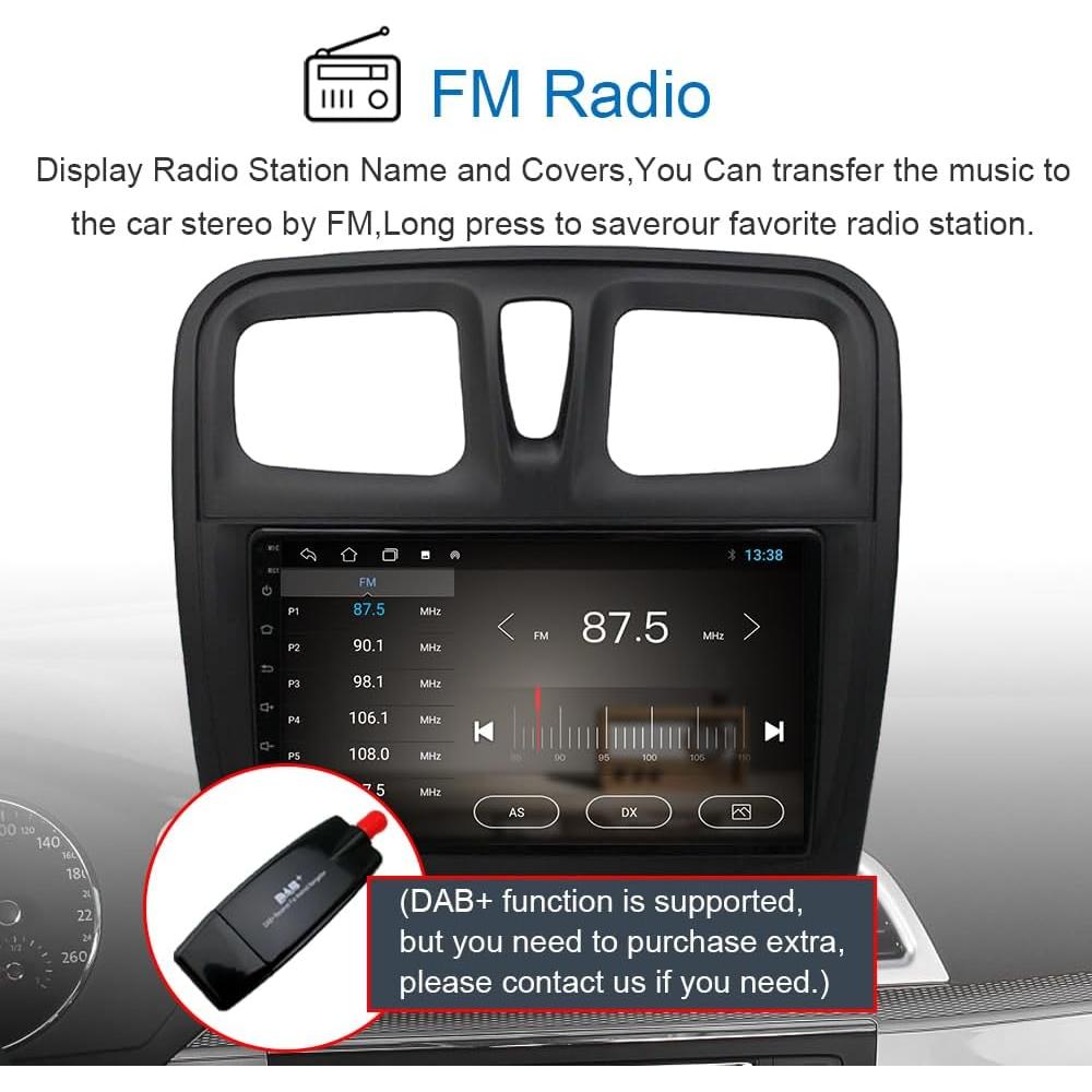 Estéreo de Coche GOJOHO para Renault Sandero 2014-2019 9" GPS