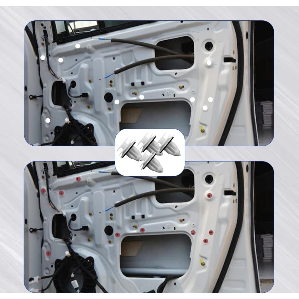 50 Clips de Retención de Panel de Puerta RGOAANC 1.3cm Nylon