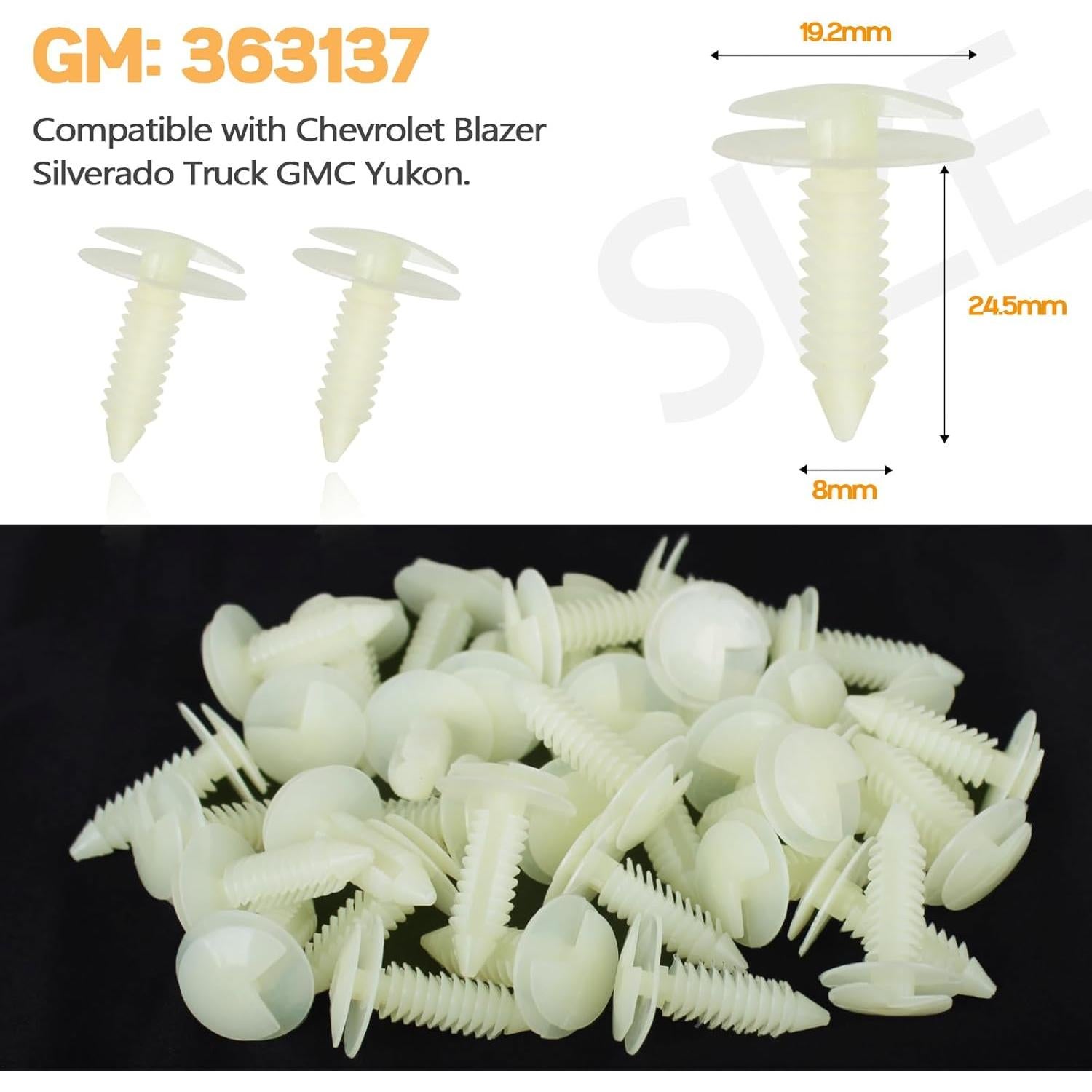 Xislet 120 Piezas Sujetadores de Panel de Puerta GM 10153057