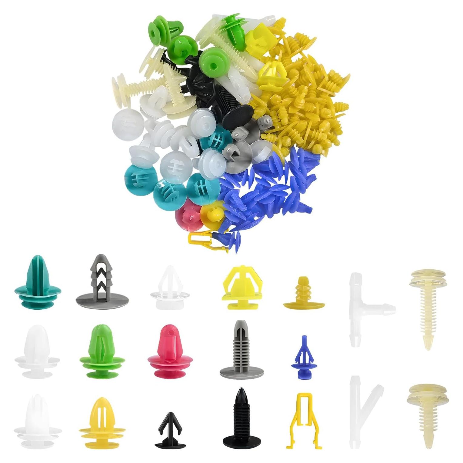 100 Clips Universales Automotrices BWBWND - Sujetadores Plásticos