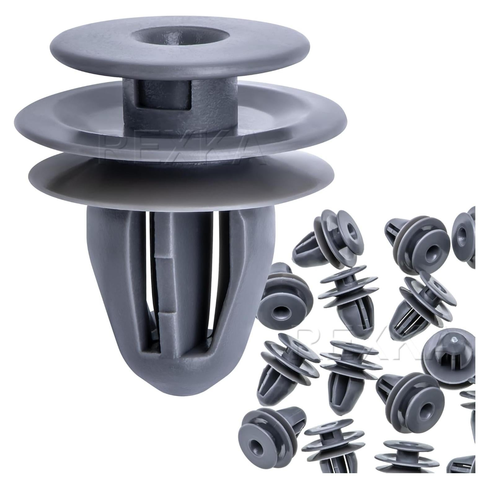 30 Clips de Retención de Panel de Recorte Nylon Gris Rexka