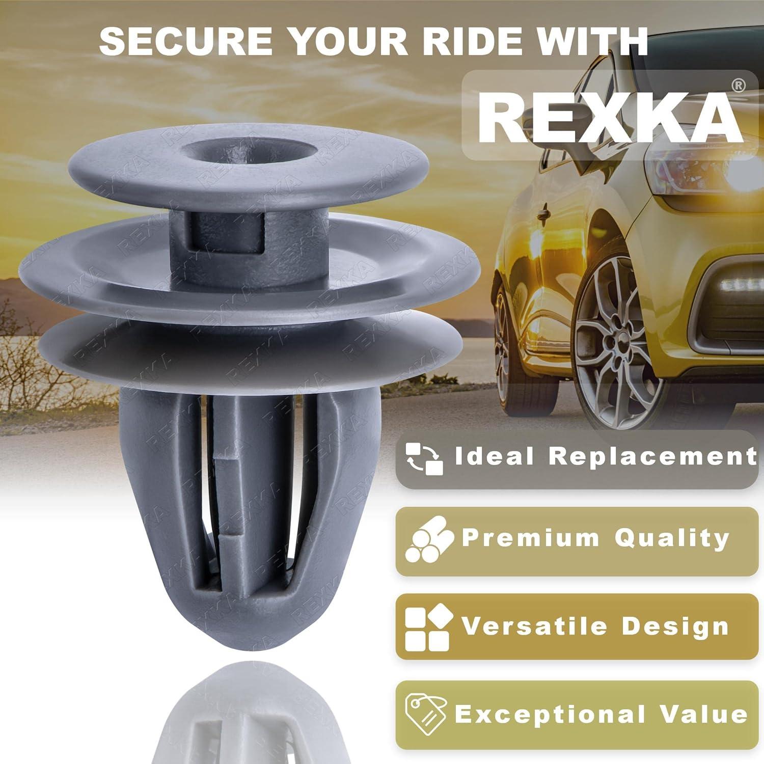 20 Clips de Retención de Panel de Puerta Nylon Gris Rexka para Honda Acura