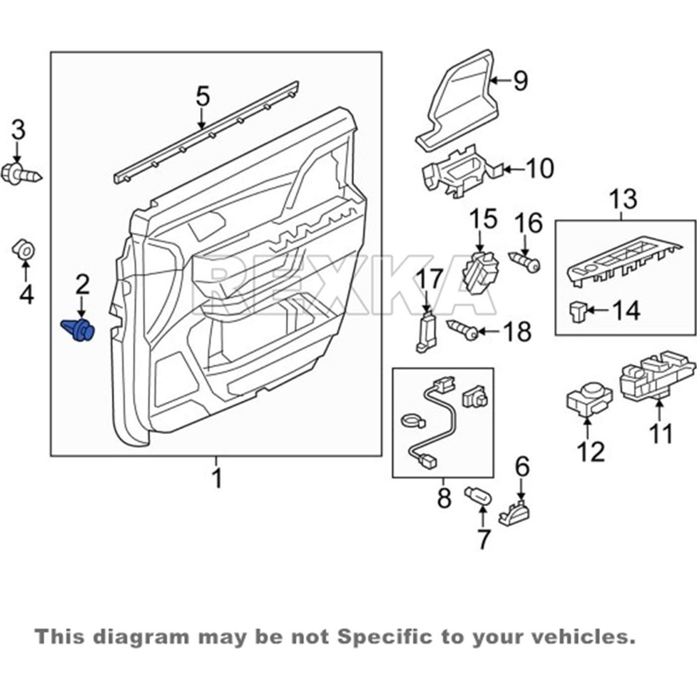 Clips de Retención Rexka 30pcs para Honda y Acura 91560-SZW-003
