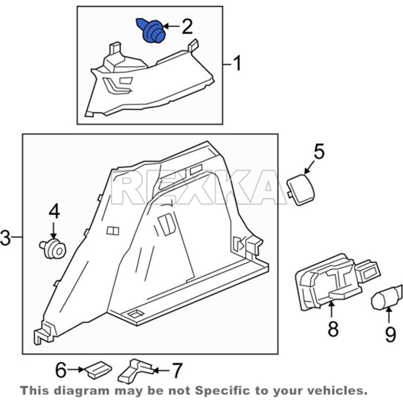 Clips de Retención Rexka 30pcs para Honda y Acura 91560-SZW-003