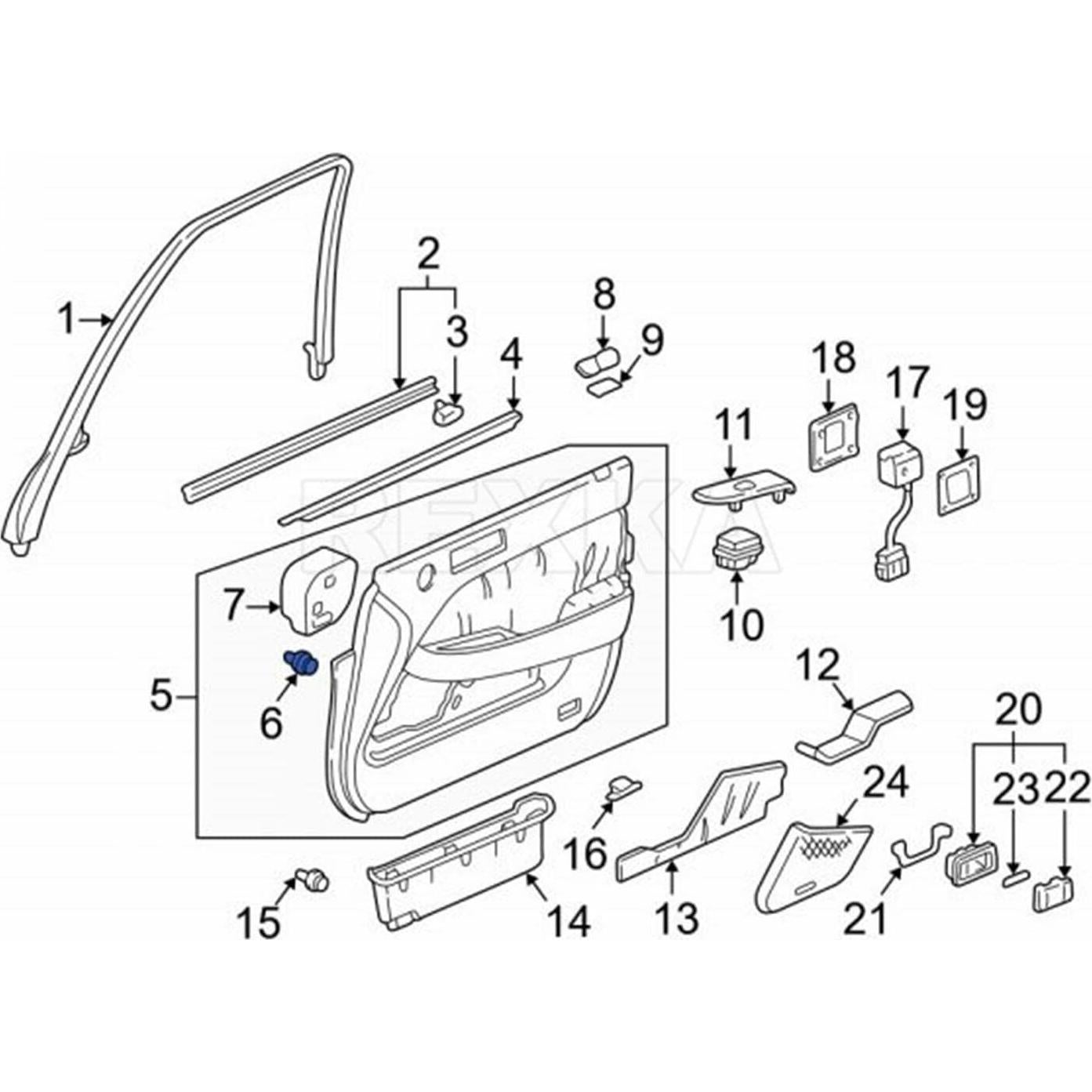 51 Clips de Retención de Panel de Acabado Honda Acura + Herramienta