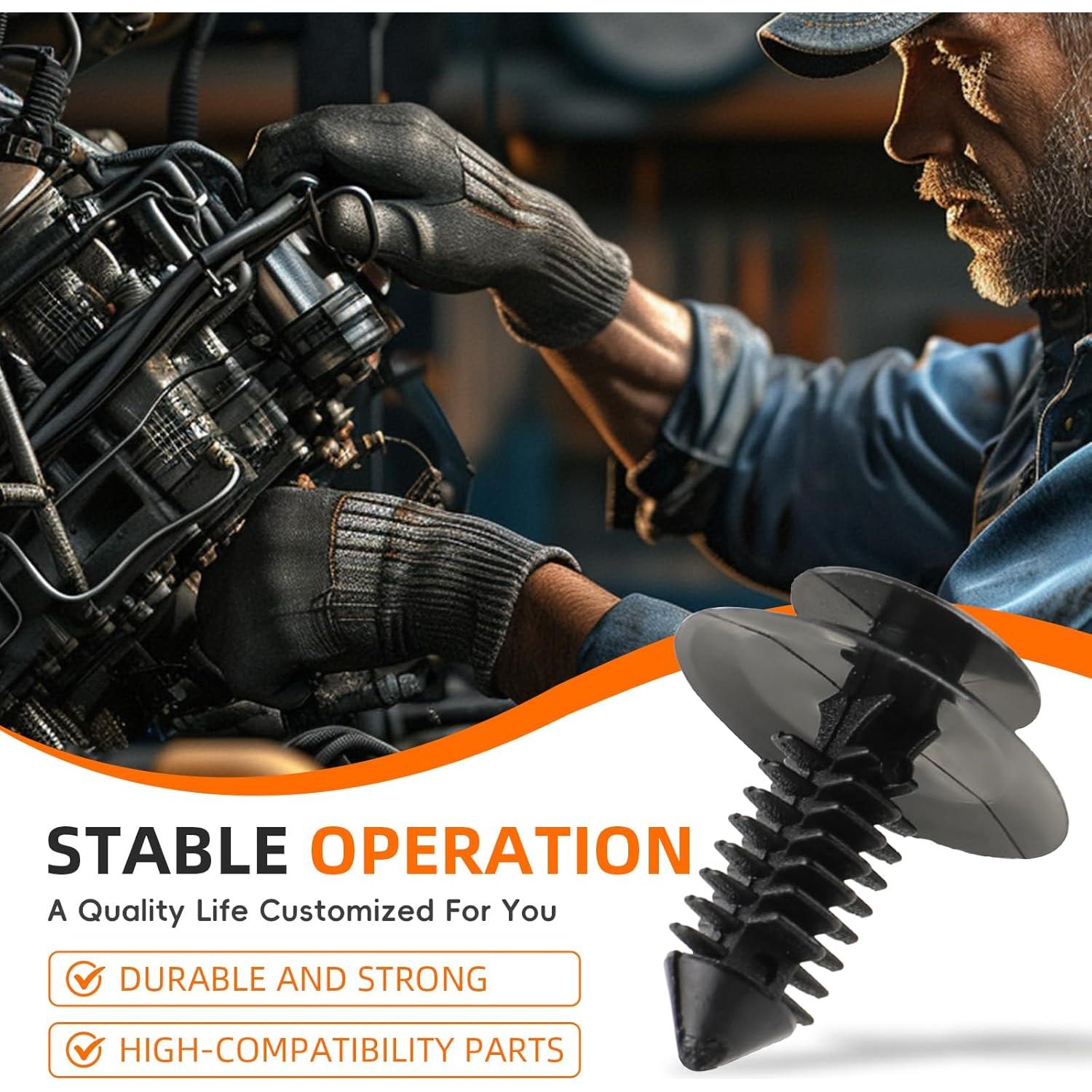 100 Clips de Retención de Panel de Recorte GoaMotors para Ford