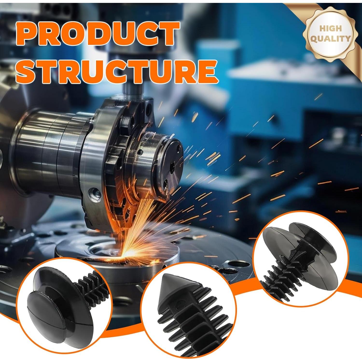 100 Clips de Retención de Panel de Recorte GoaMotors para Ford