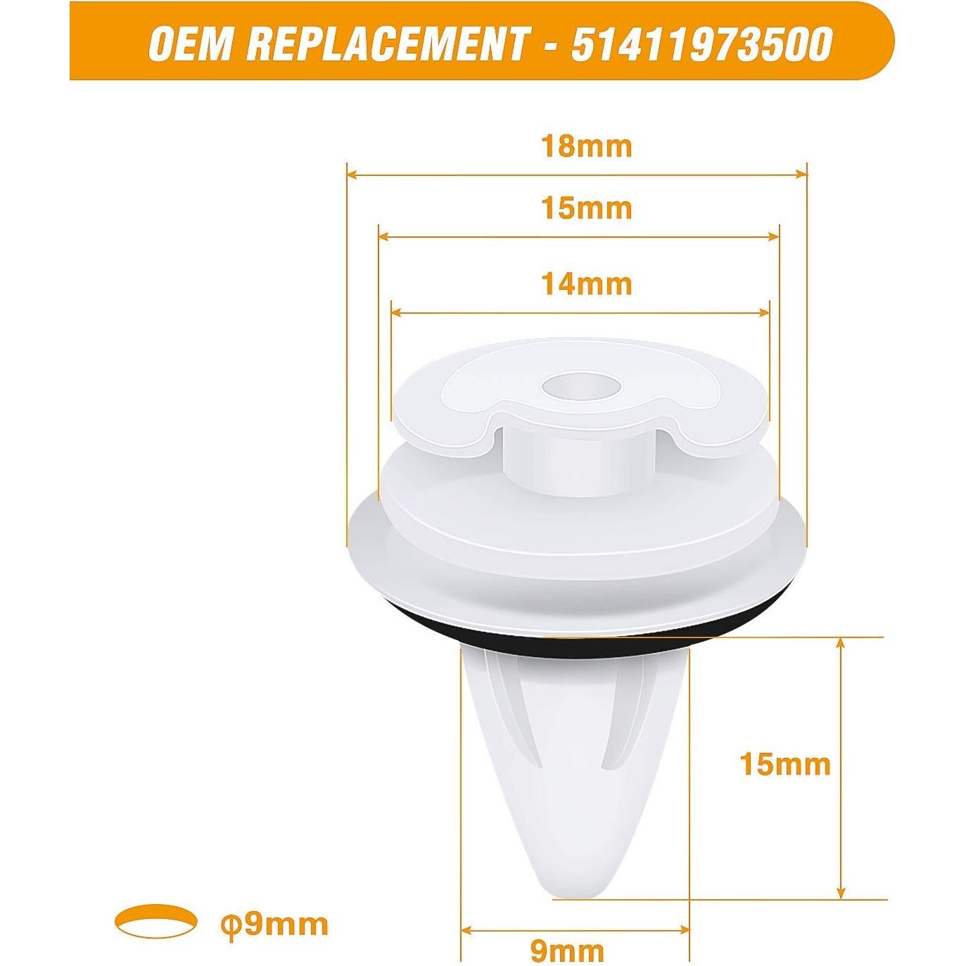 GOOACC 50 Clips de Retención para Panel de Puerta BMW