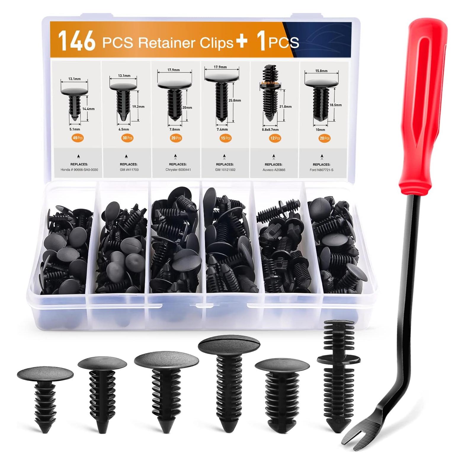 GOOACC 146 Piezas Clips de Retención de Nylon para Auto