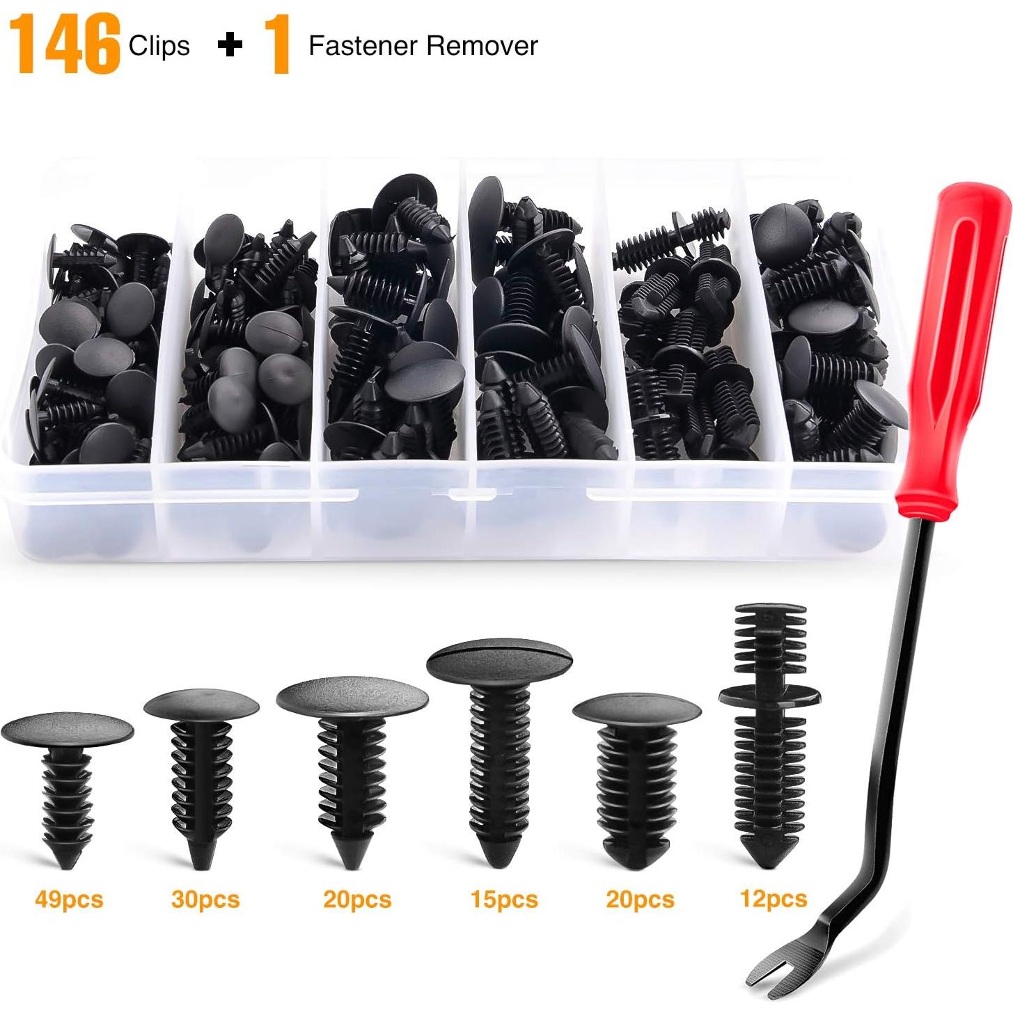 GOOACC 146 Piezas Clips de Retención de Nylon para Auto