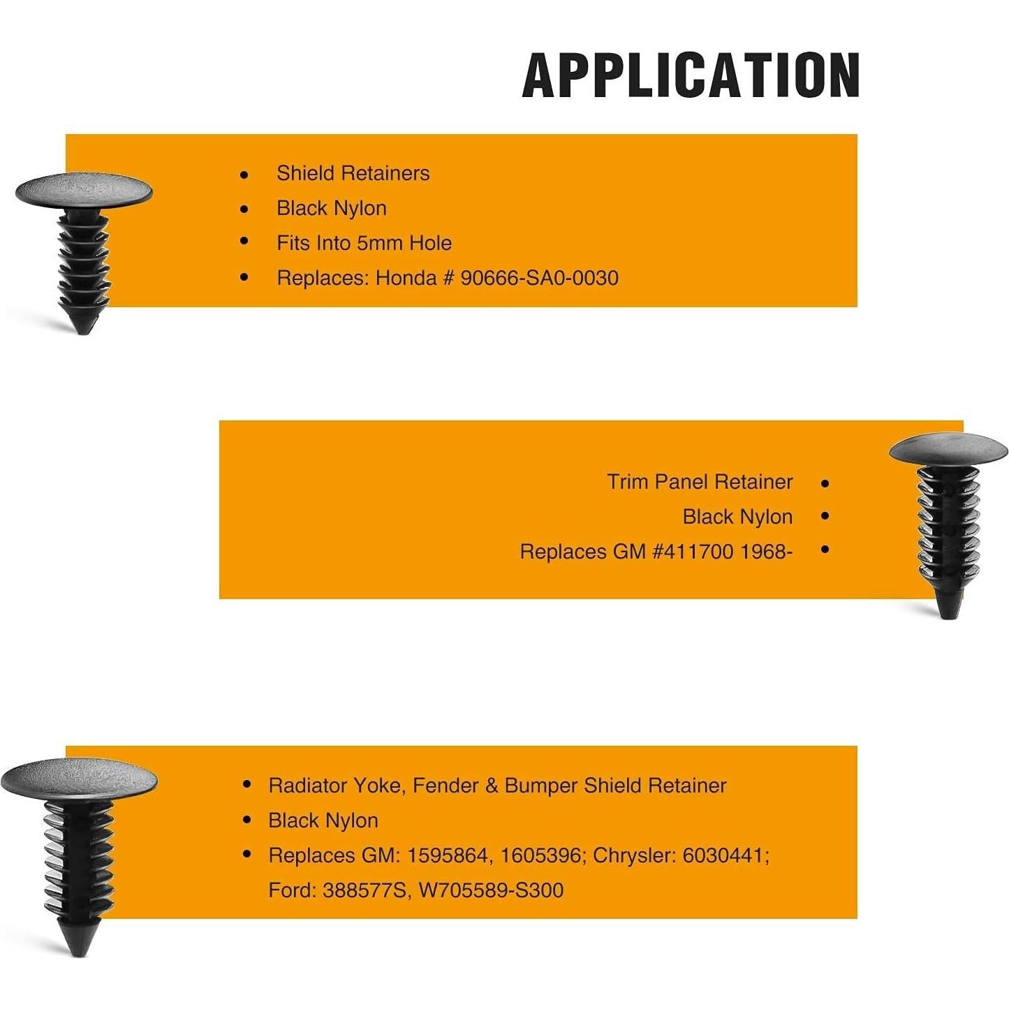 GOOACC 146 Piezas Clips de Retención de Nylon para Auto