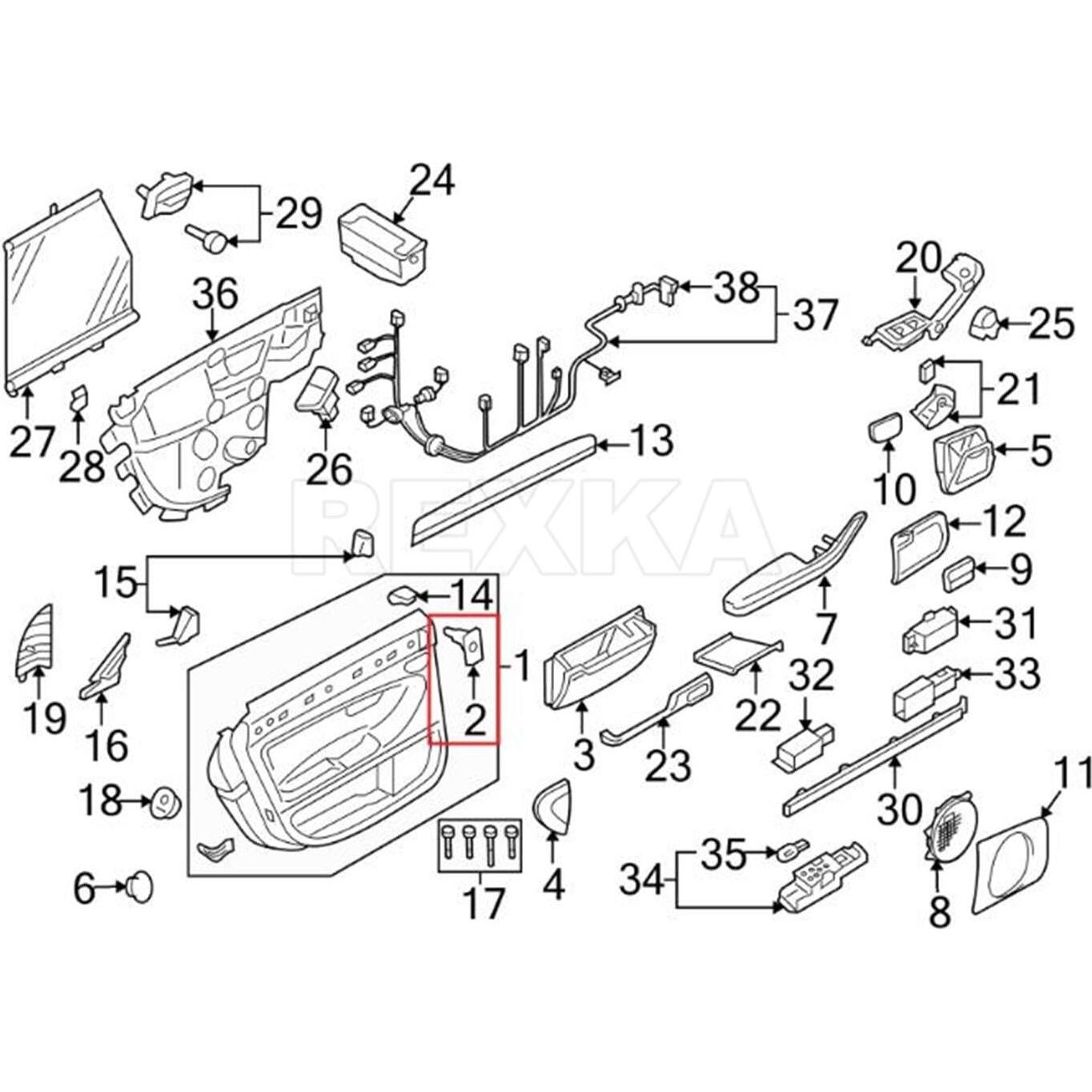 Clips de Retención de Panel de Puerta Interior Rexka 10 pcs