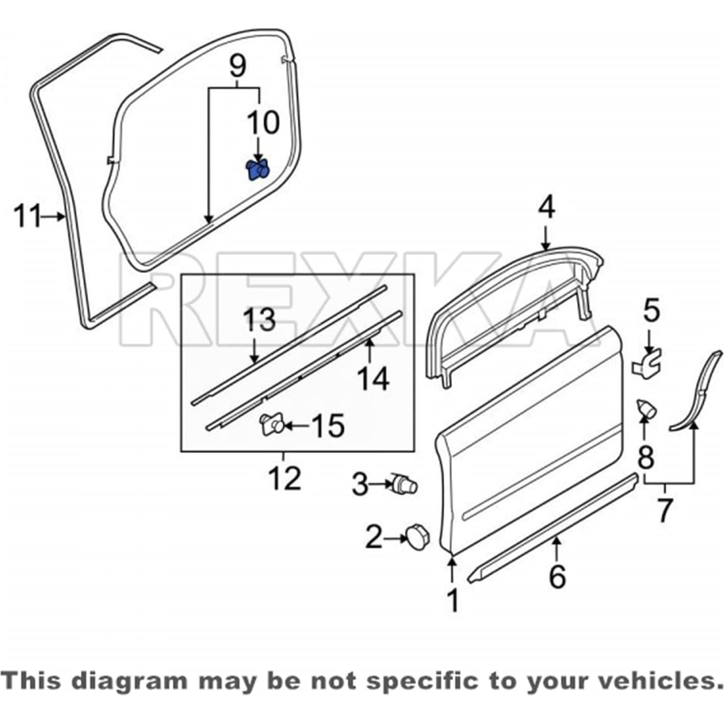 20 Clips de Retención Rexka para Puertas Audi A4 RS4 S4 2002-2009