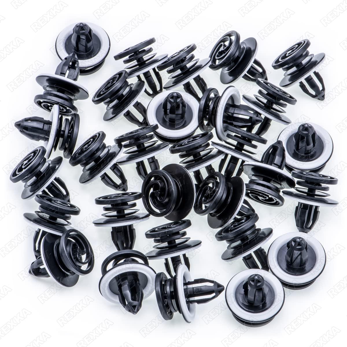 Clips de Panel de Recorte Interior Rexka 30 pcs Nylon Negro