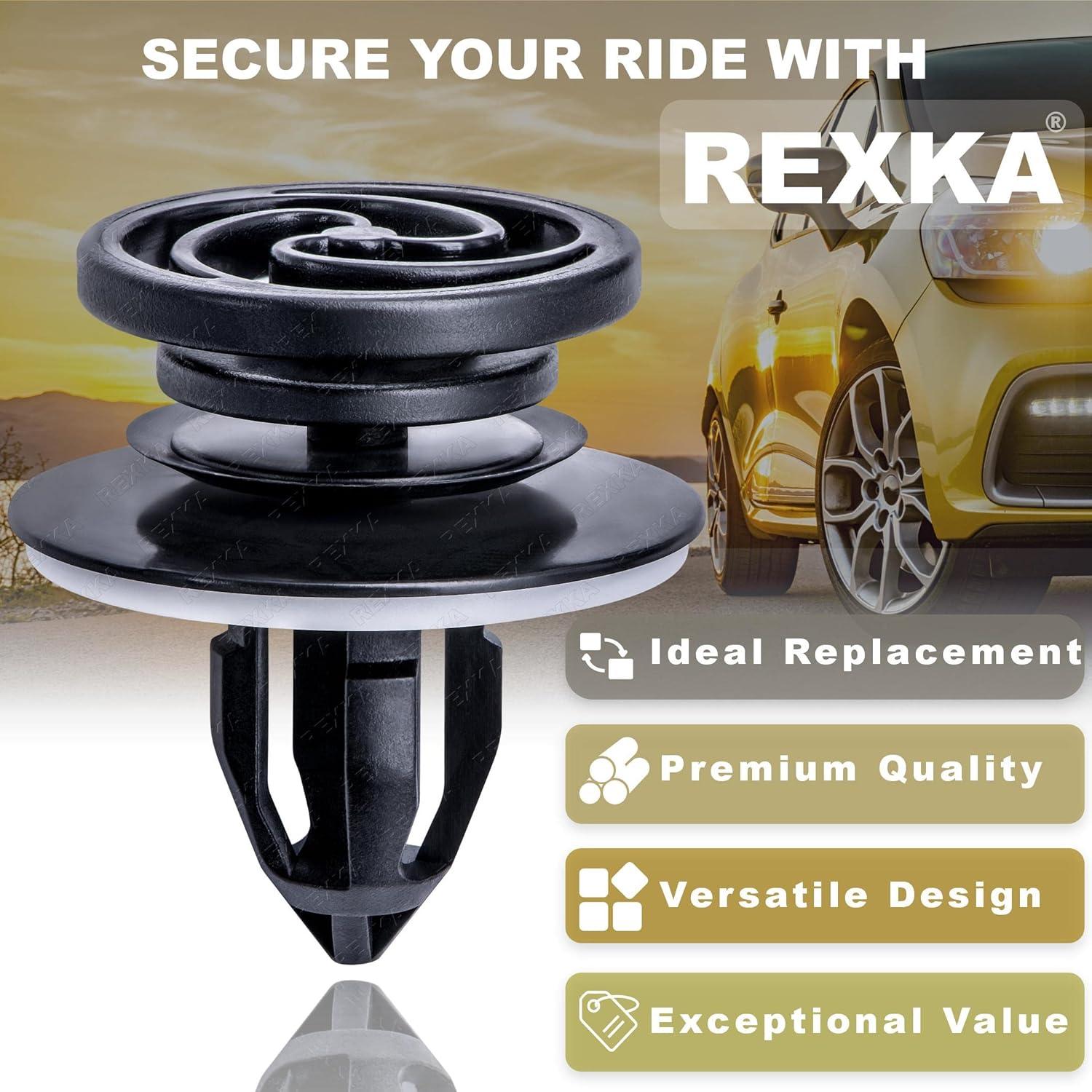 Clips de Panel de Recorte Interior Rexka 30 pcs Nylon Negro