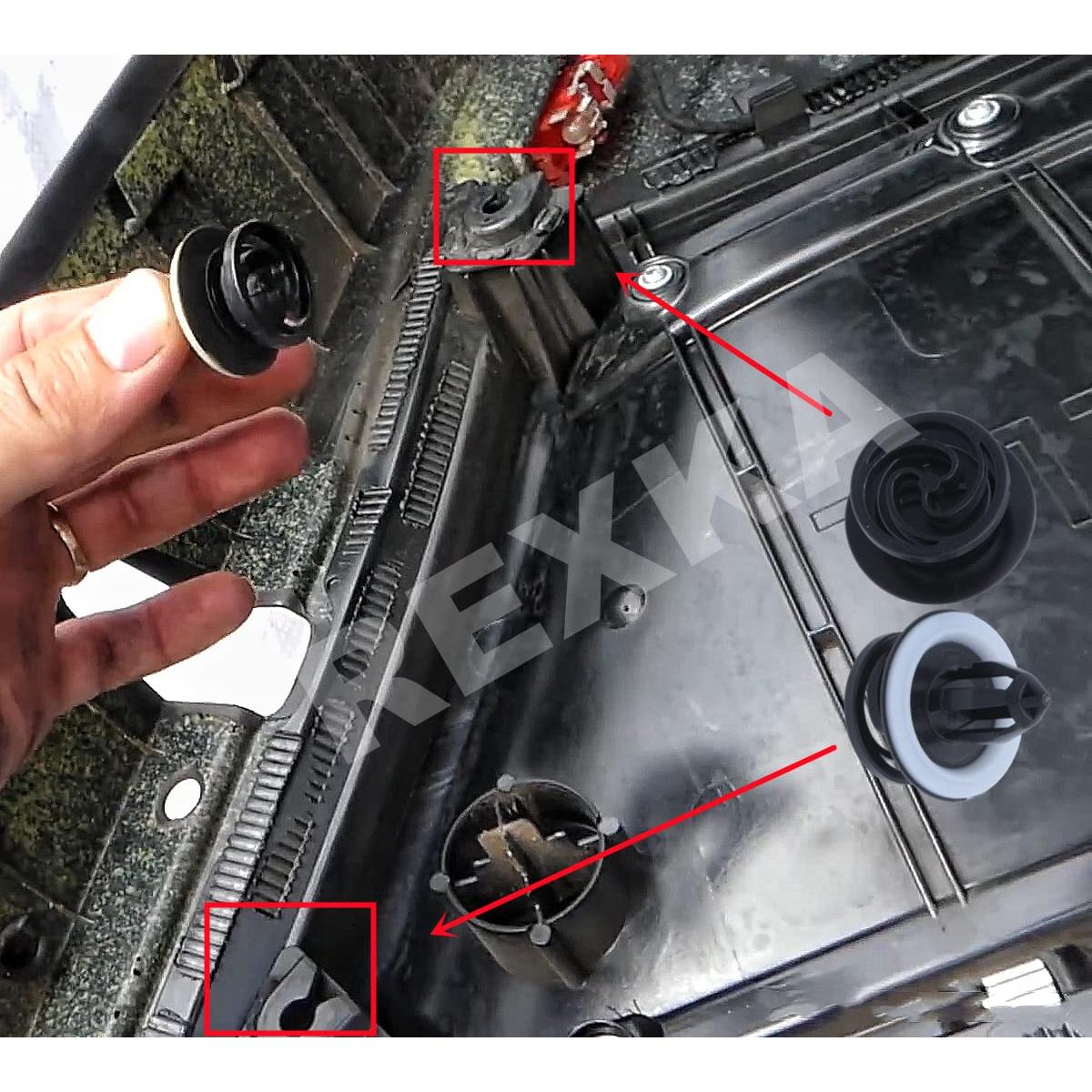 Clips de Panel de Recorte Interior Rexka 30 pcs Nylon Negro