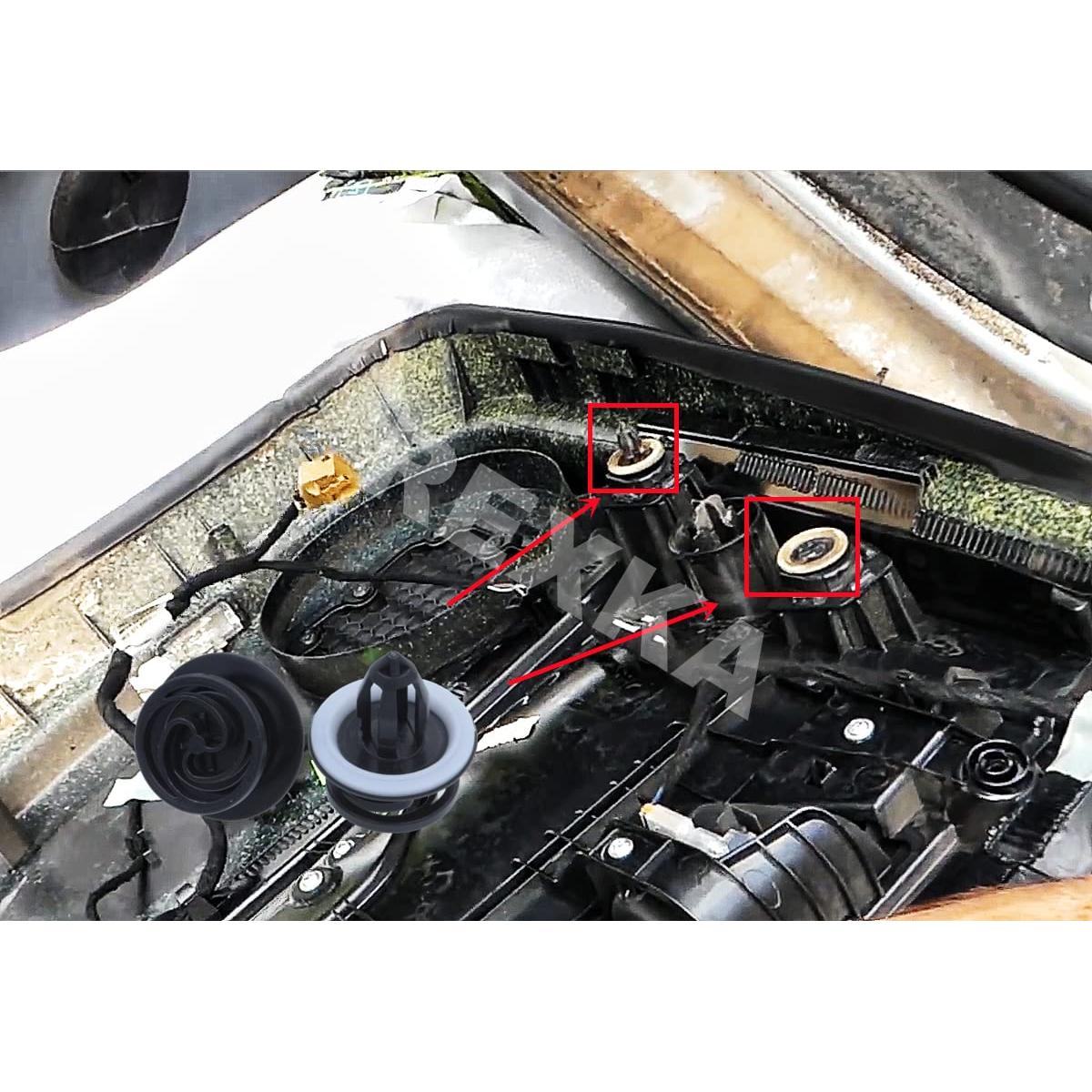 Clips de Panel de Recorte Interior Rexka 30 pcs Nylon Negro