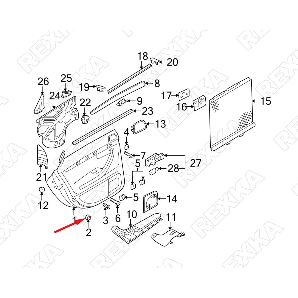 Clips de Panel de Recorte Interior Rexka 30 pcs Nylon Negro