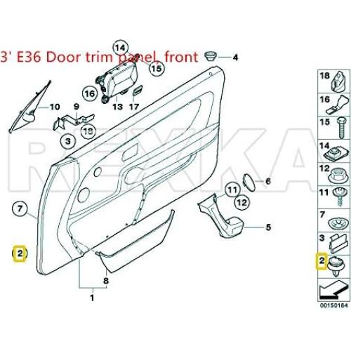 Clips de Panel de Puerta Rexka 50pcs Nylon Blanco BMW