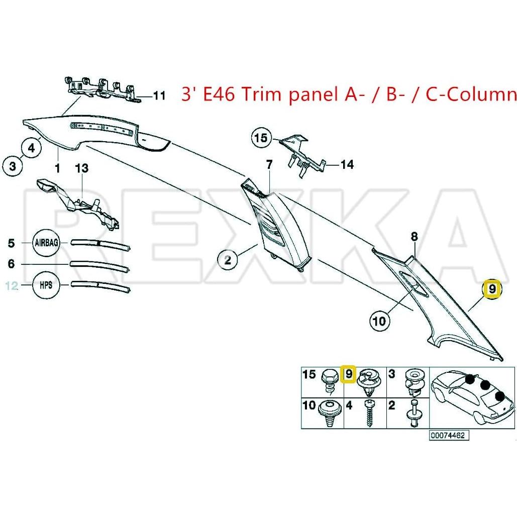 Clips de Panel de Puerta Rexka 50pcs Nylon Blanco BMW