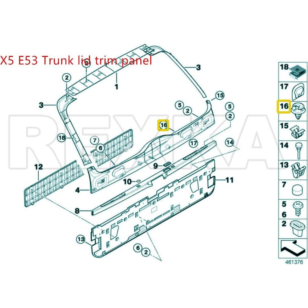 Clips de Panel de Puerta Rexka 50pcs Nylon Blanco BMW