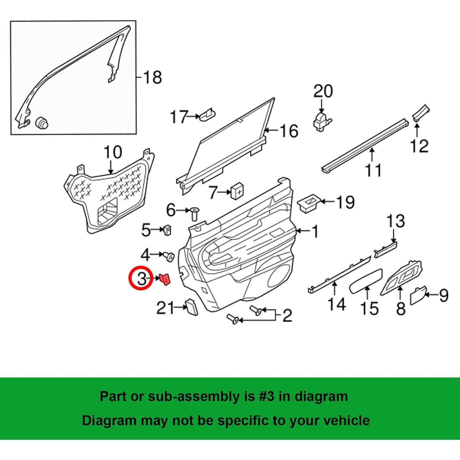 Sujetadores de Panel de Puerta OAUTOO 20pcs W711521-S300
