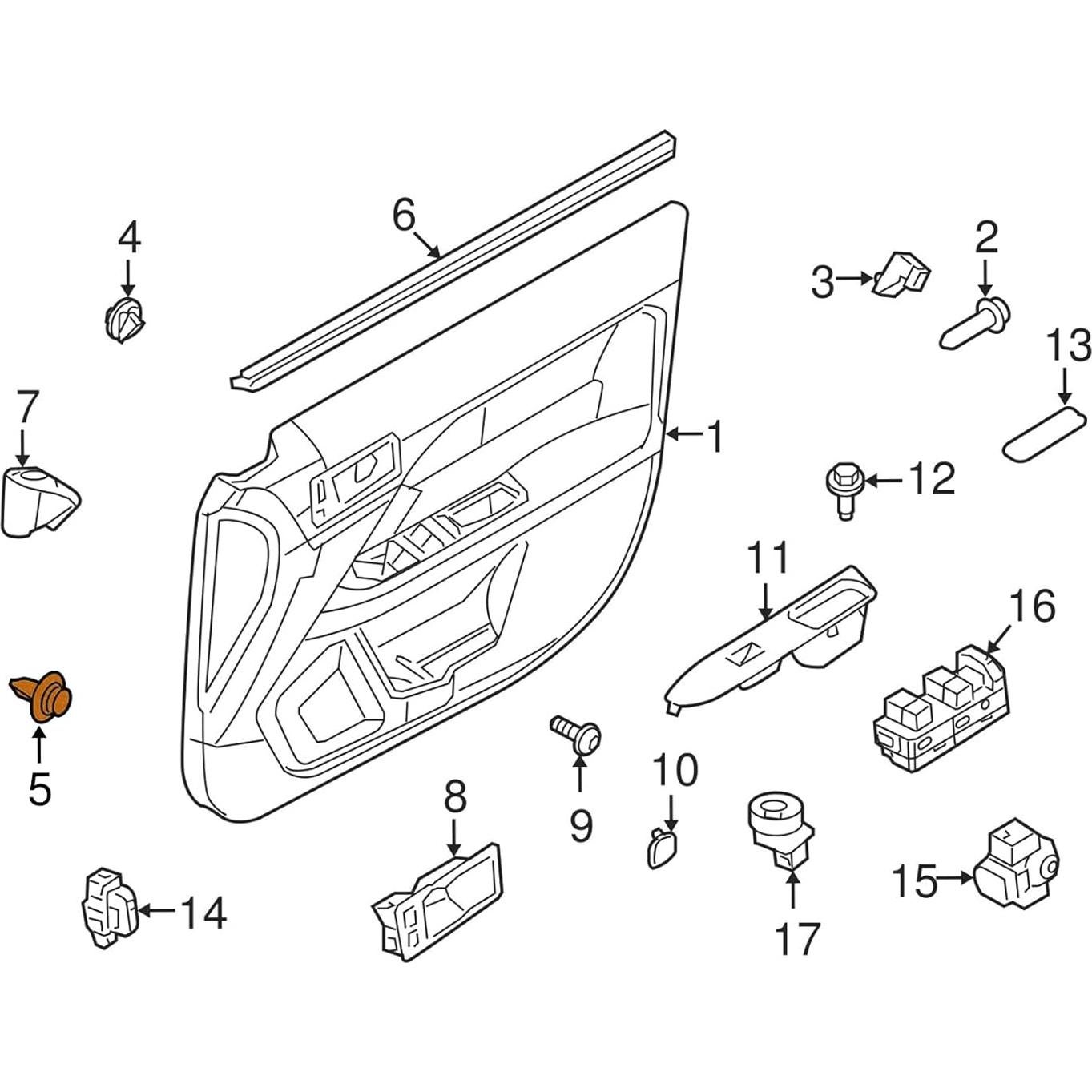 30 Clips de Retención Panel de Recorte Puerta Ford/Tesla 9mm