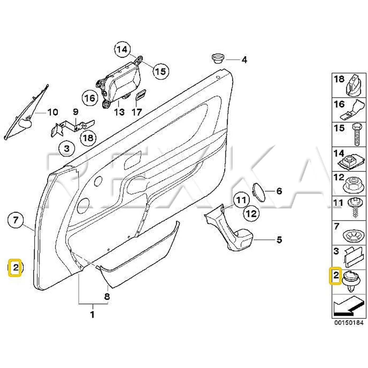 Clips de Panel de Puerta BMW Rexka 101pcs + Herramienta