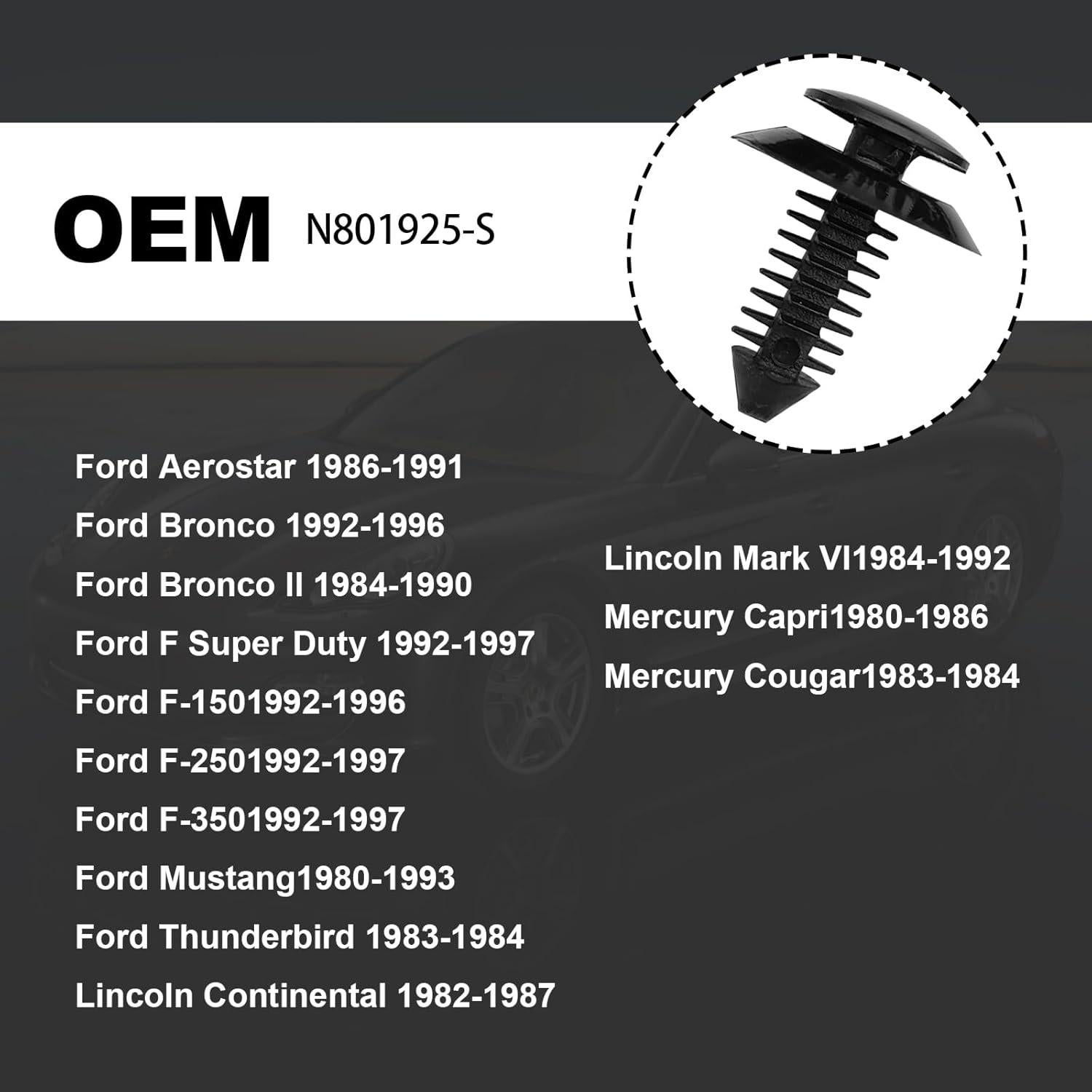 50 Sujetadores de Panel de Recorte de Puerta TOPCNOEM para Ford