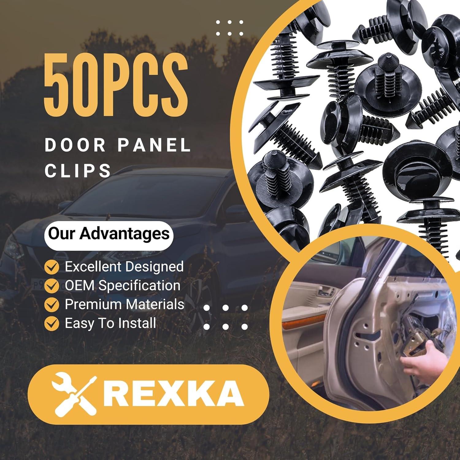 Clips de Retención de Panel de Puerta Rexka 50pcs para Ford